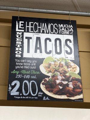 Taco menu