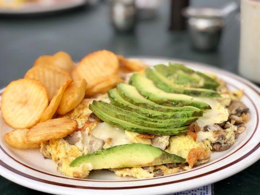 Mushroom scrambled eggs.