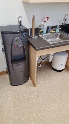 3 temperatures water cooler with RO system under kitchen sink