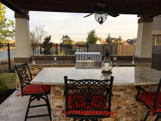 Aqua Pool Custom Pools made sure our summer kitchen was beyond perfect! Sandi M - Cypress Texas