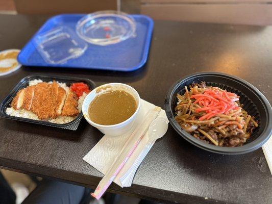 Gyudon and Chicken Katsu