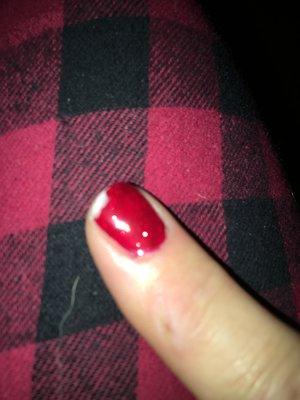 Polish chipped off nails