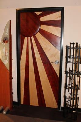 Rising Sun Door made with Paduak and Maple woods