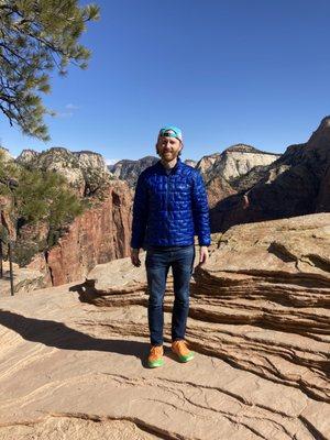 At the top of Angel's Landing in Zion Utah.