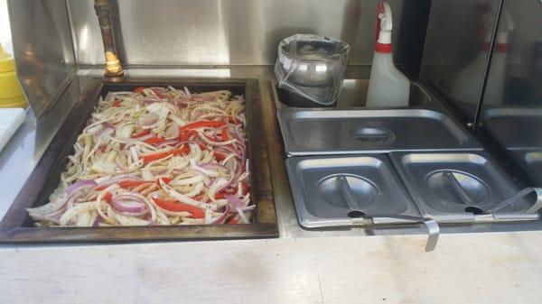 Them fresh grilled onions and bell peppers seasoned to perfection only at AJ's Kitchen!