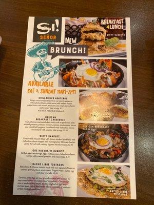 Brunch menu