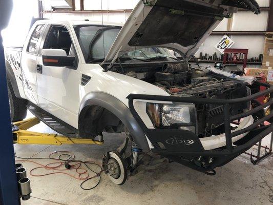 Adjusting the brakes on this beautiful truck!