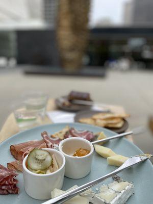 Charcuterie remnants!  Excellent!