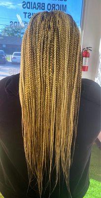 Knotless mixed blonde braids