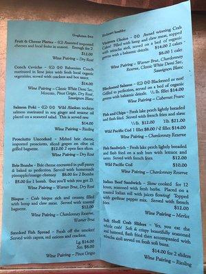 Pages 1 and 2 of the menu!