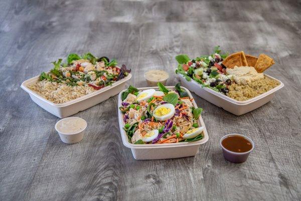 our delicious warm bowls. (from left to right)
The Garderner, Wok and My Big Fat Greek Bowl