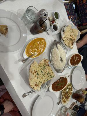 Chicken Tikka Masala, rice, naan, chicken curry. Sooo good.