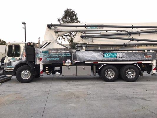 Technicon Concrete boom truck full color wrap