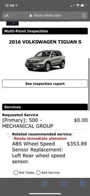 Wheel speed replacement charge.