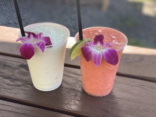 Pina colada (left) & strawberry watermelon mojito (right)