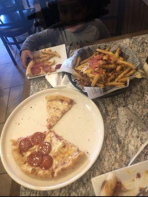 Kids pizza with loaded fries! Yummy and affordable