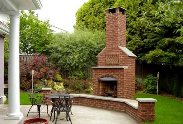 Outdoor fireplace and patio