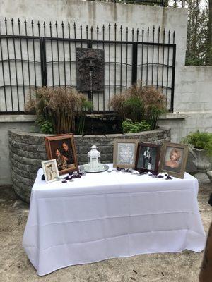 This alcove was used to set up a remembrance/ memorial table