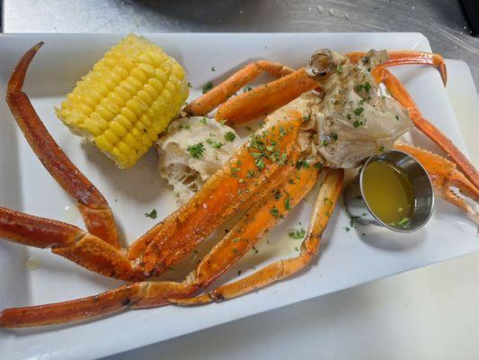 SnowCrab legs and clarified butter.