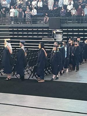 Students file in at 1st hours long part of ceremony