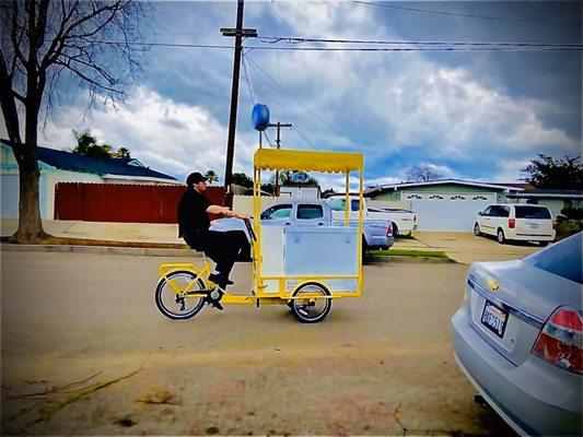 Me riding the icecream Tricycle