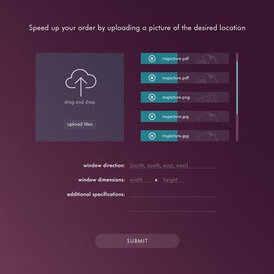 Interface Design, "Drag & Drop" area for an Interactive Form i Designed last Year.