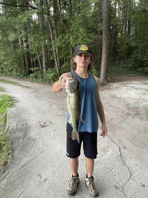 S.Bryant with a nice sized largemouth bass