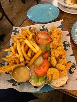 Shrimp poboy sandwich