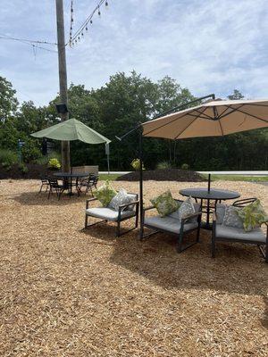 Part of the outdoor seating area