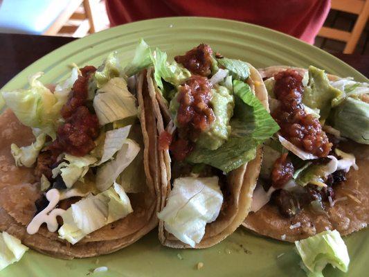 3 Tacos...Chicken, steak & pulled pork