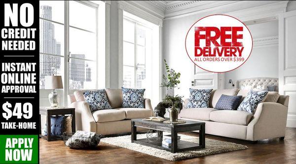 *Free Delivery* $49 Down No Credit            Discount    Home Furnishings                  &              Bedding