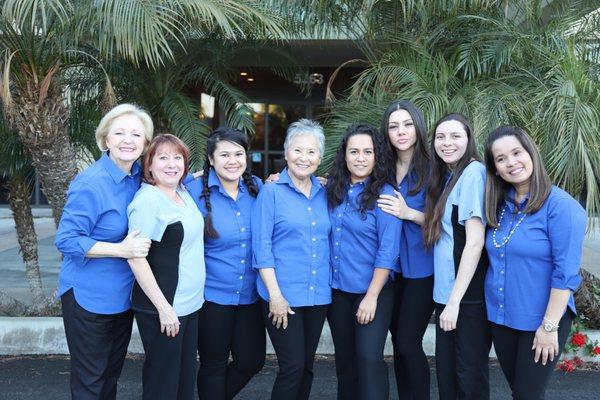 From left to right: Mary. Louise, Jennifer, Darlene, Maria, Kristine, Lorena, Geraldine