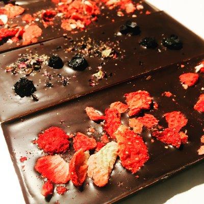 Dark Chocolate Bars with fruit inclusions!