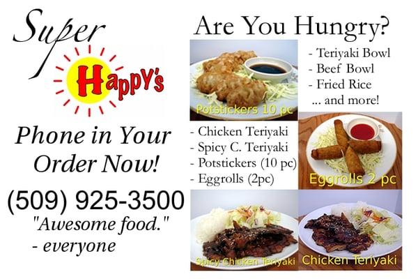 Hungry? We have some new mouth-watering dishes for you to enjoy at Happy's! We also provide take-out.