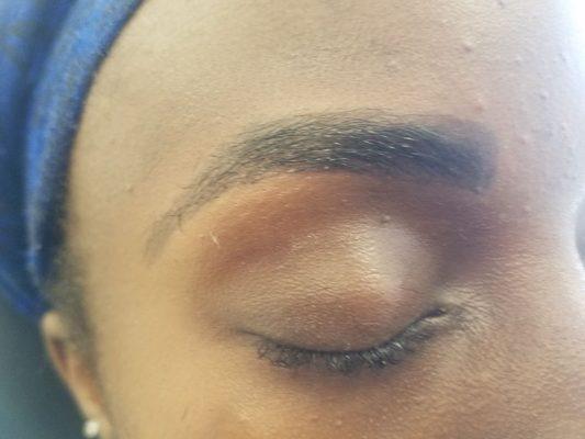 After brow tinting