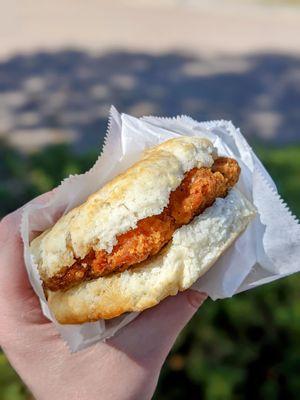 Spicy chicken biscuit with honey