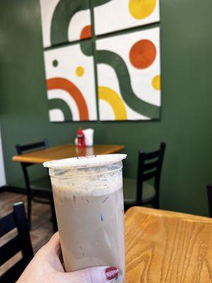 Large coffee bubble tea with Tapioca