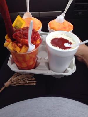 Elote, mangonada and mango explosion