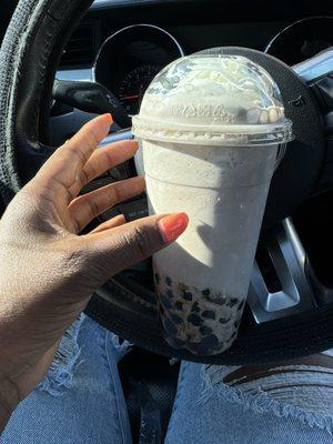 Black tea oreo and creamy