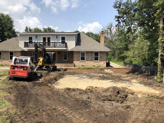 Excavation for new sediment to be installed.