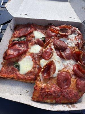 Diablo and pepperoni slices