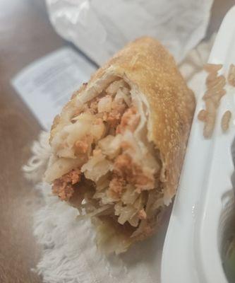 Egg roll thick and dry inside ugh...