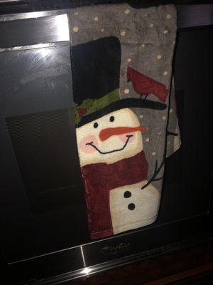 Snowman dish towel