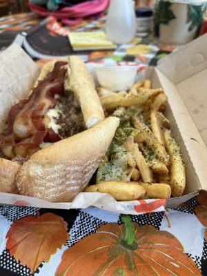 Phat Tony's Cheesesteak with parm truffle fries