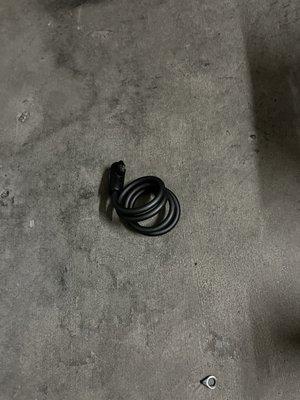 My broken bike lock that the thief cut through.