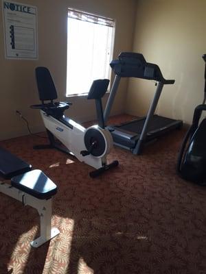 Kind of a old crappy gym for $200 a night...