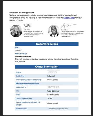 USPTO Trademark Registration