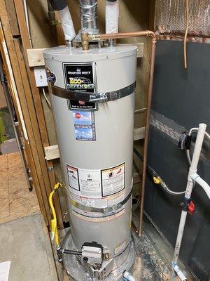 New water heater installed with heating system, done right