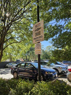 The parking lot of the restaurant.