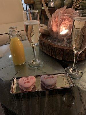 Couples' Massage - gave us macaroons and complimentary drinks for Valentine's!